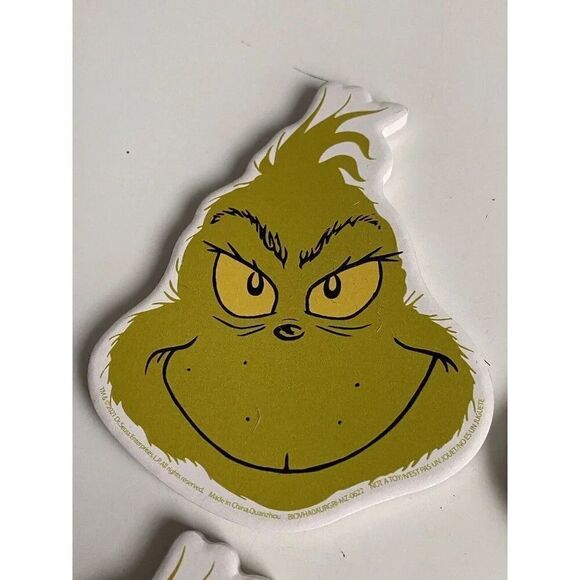 Set Of 4 Dr Seuss THE GRINCH WHO STOLE CHRISTMAS Ceramic Coasters Different Face - Picture 2 of 10